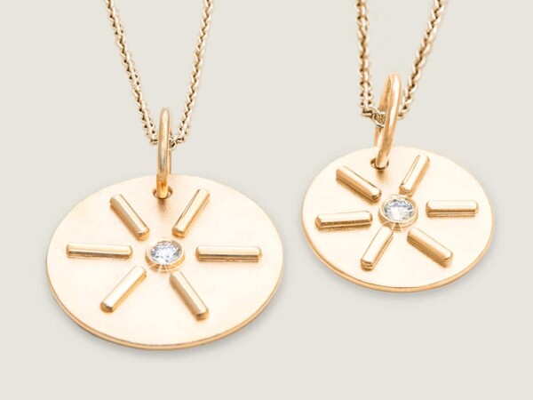 Sun Pendant for Necklace 18ct. Gold Overview