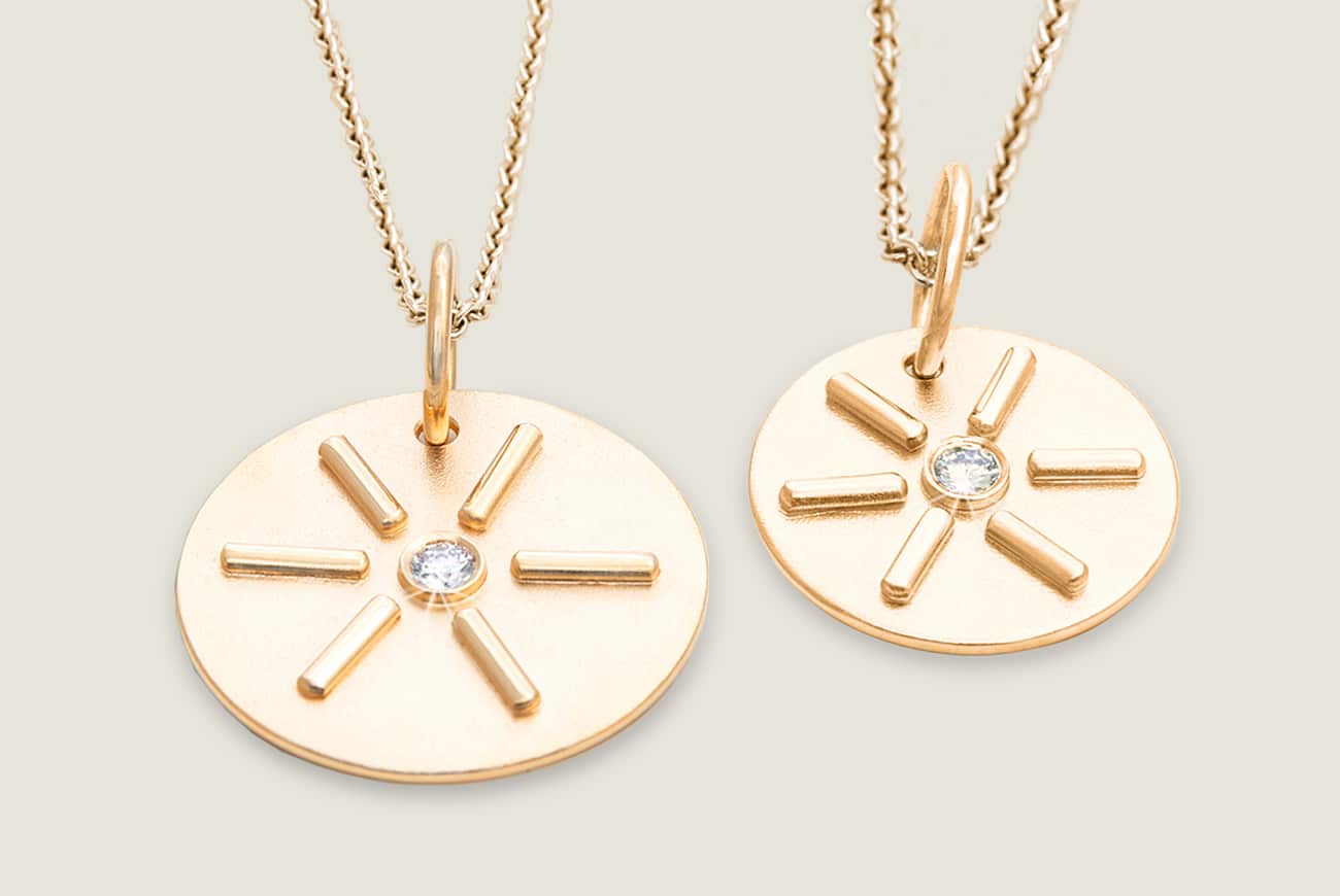 Sun Pendant for Necklace 18ct. Gold Overview