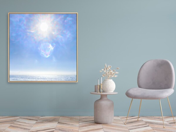 Leinwandbild mit Schattenfugenrahmen Motiv Bewusstsein 123x123cm