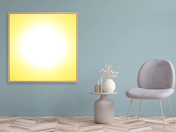 Leinwandbild mit Schattenfugenrahmen Motiv Freude 123x123cm