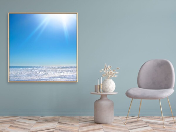 Leinwandbild mit Schattenfugenrahmen Motiv Glück 123x123cm