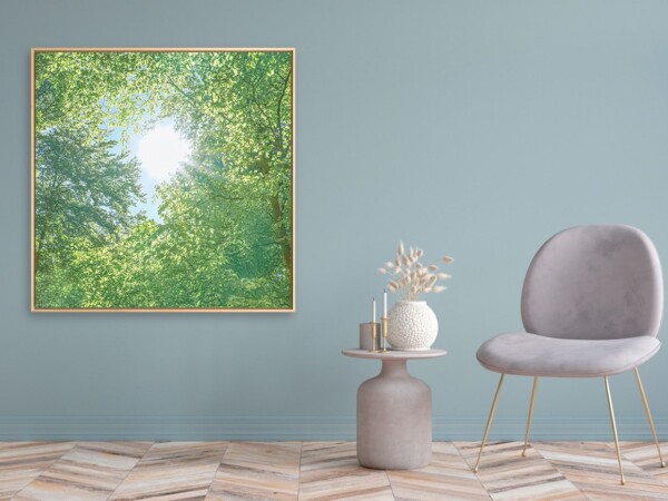 Leinwandbild mit Schattenfugenrahmen Motiv Harmonie 123x123cm