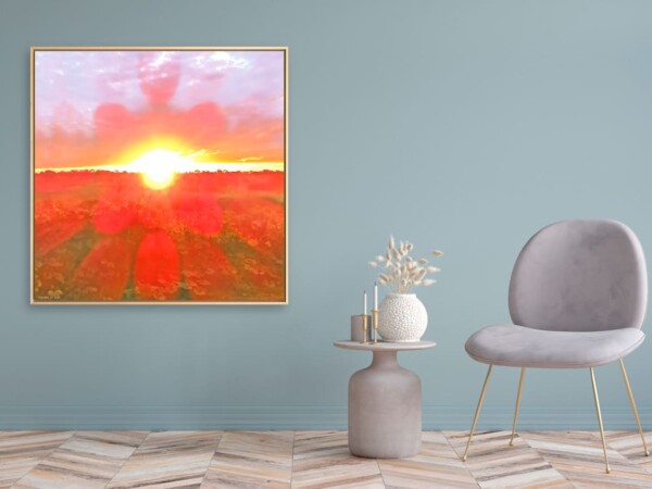 Leinwandbild mit Schattenfugenrahmen Motiv Herz 123x123cm