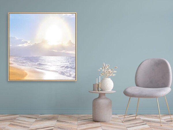 Leinwandbild mit Schattenfugenrahmen Motiv Ich Bin 123x123cm