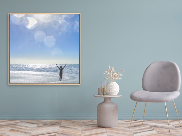 Leinwandbild mit Schattenfugenrahmen Motiv Lebensplan 123x123cm