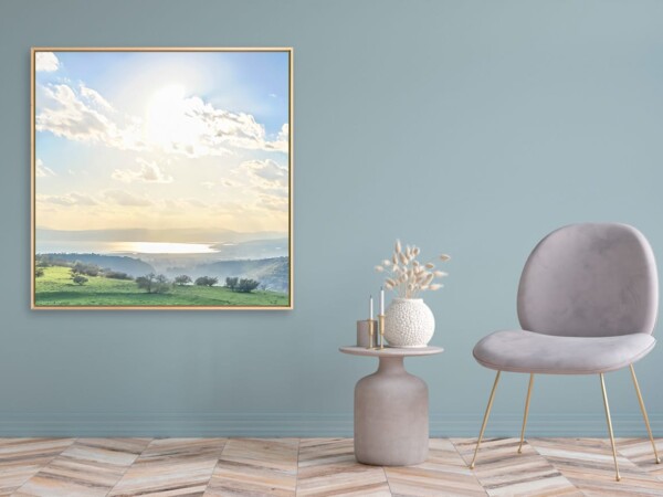 Leinwandbild mit Schattenfugenrahmen Motiv Paradies der Erde 123x123cm