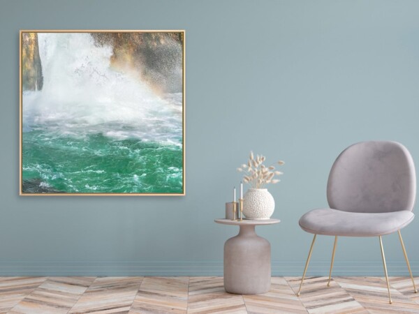 Leinwandbild mit Schattenfugenrahmen Motiv Reinheit 123x123cm