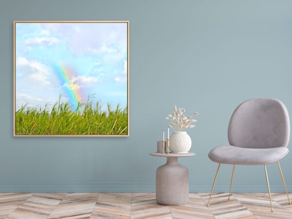 Leinwandbild mit Schattenfugenrahmen Motiv Verbindung 123x123cm